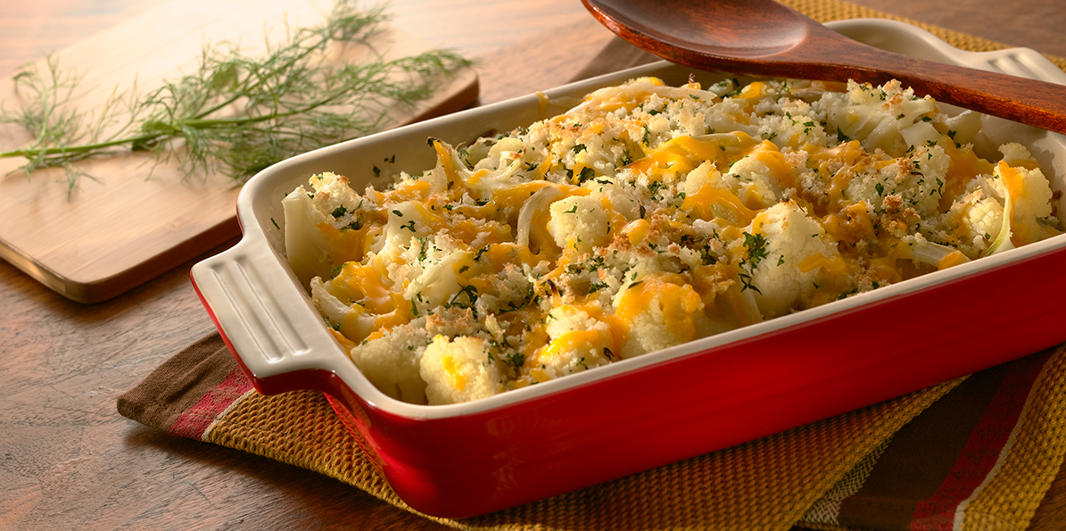 Vegetarian Cauliflower Gratin Sargento® Shredded Mild Cheddar Cheese