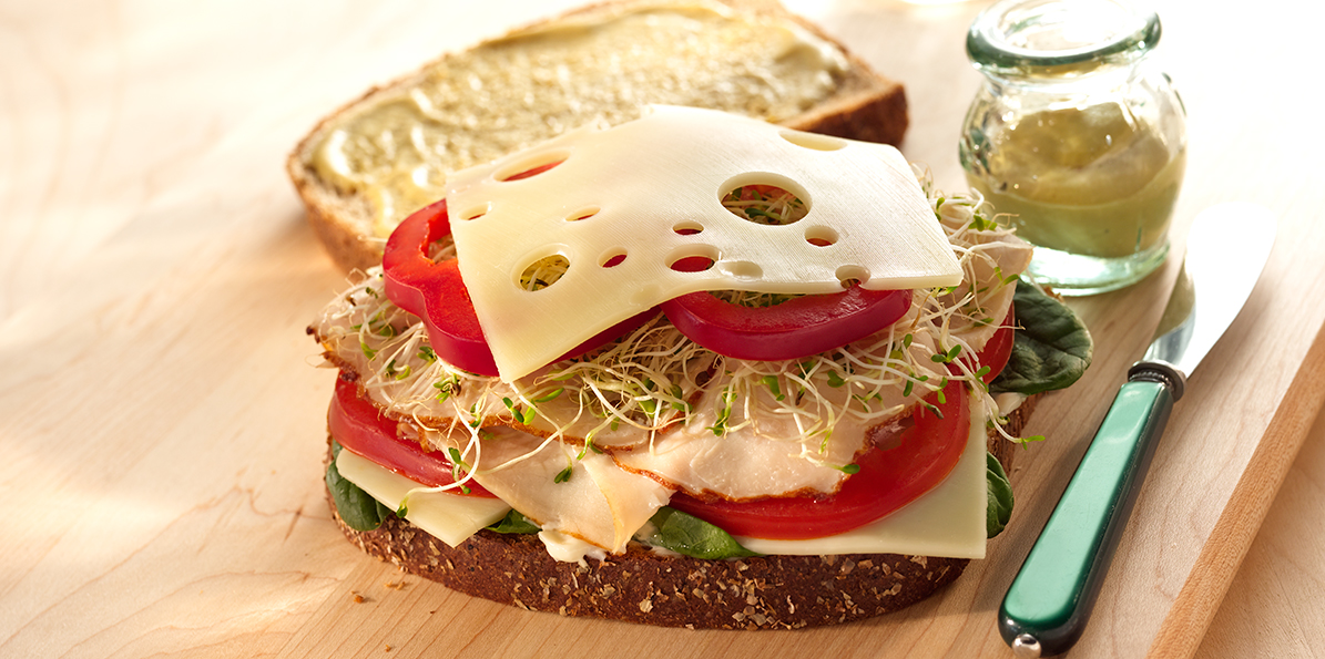 Low Calorie Turkey Sprout Sandwich Recipe Sargento® Sliced Cheese