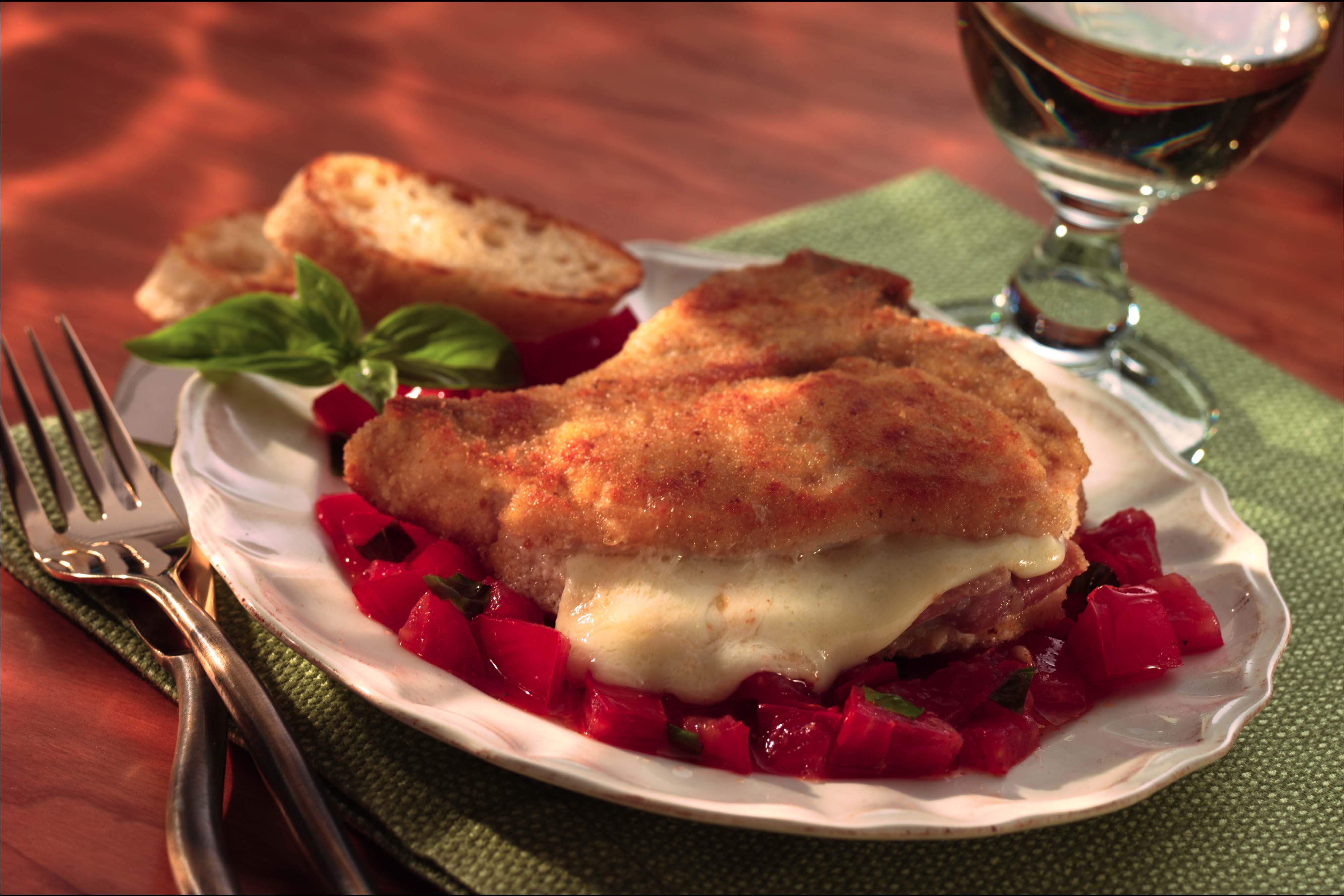 Easy Stuffed Veal Chops Recipe Sargento Sliced Swiss Cheese   1341 VealChops 