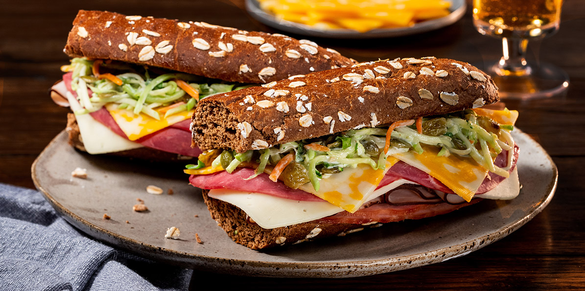 Three Meat, Cheese and Slaw Subs Sargento