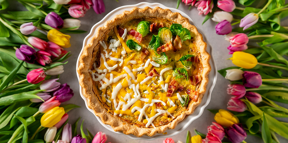Cheesy Bacon & Brussels Sprout Quiche Sargento