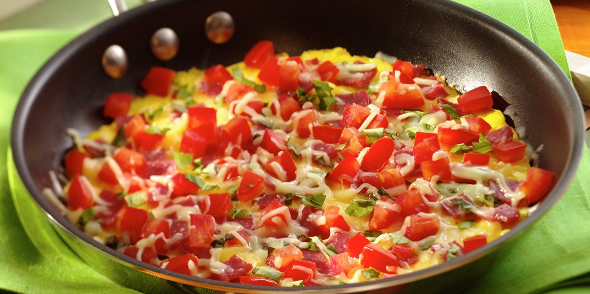 Salami Omelet Recipe | Sargento® Shredded 6 Cheese Italian Cheese