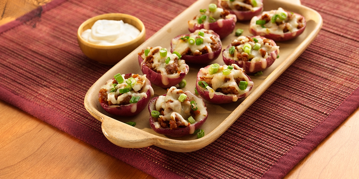 Chorizo Potato Skins Recipes | Sargento® Pepper Jack Cheese