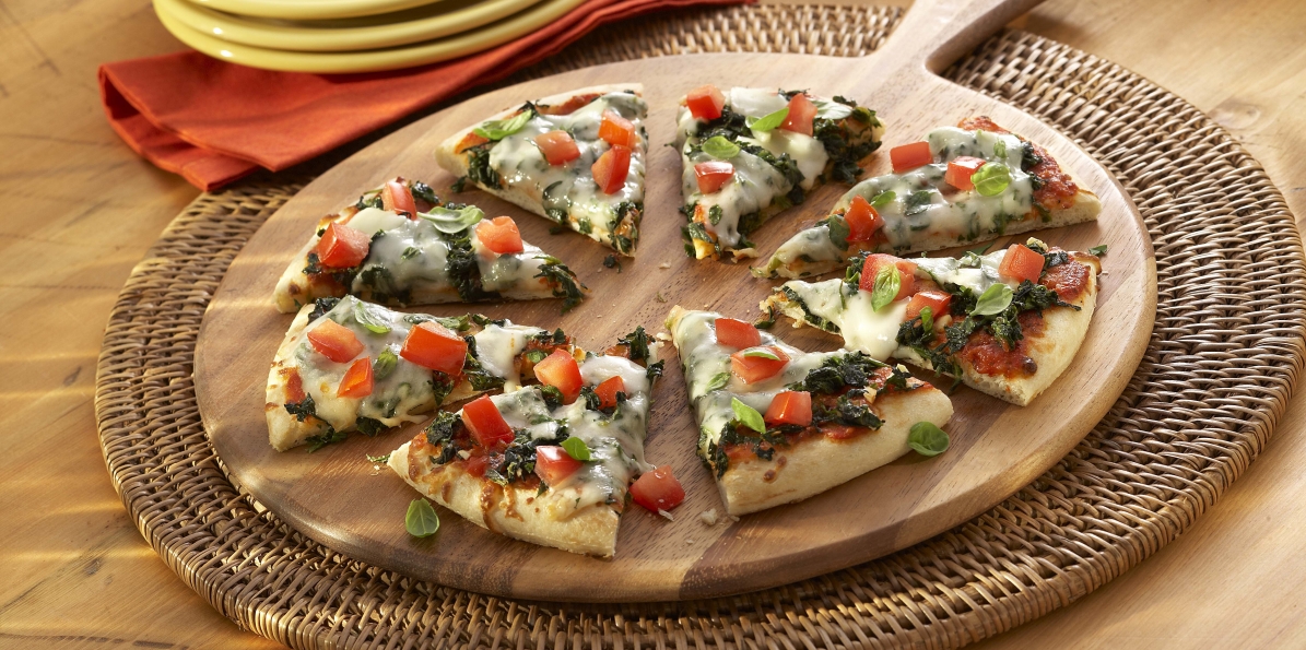 Pizza Florentine Recipe | Sargento® Sliced Mozzarella Cheese