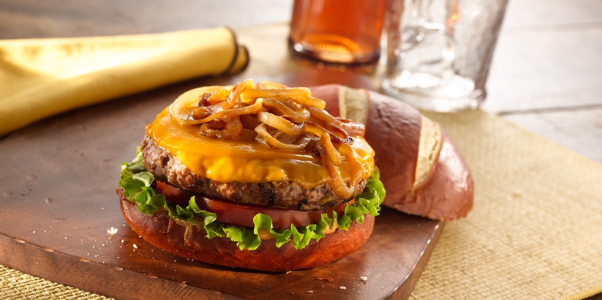 Spicy Onion Burger Recipe Sargento® Longhorn Colby Cheese
