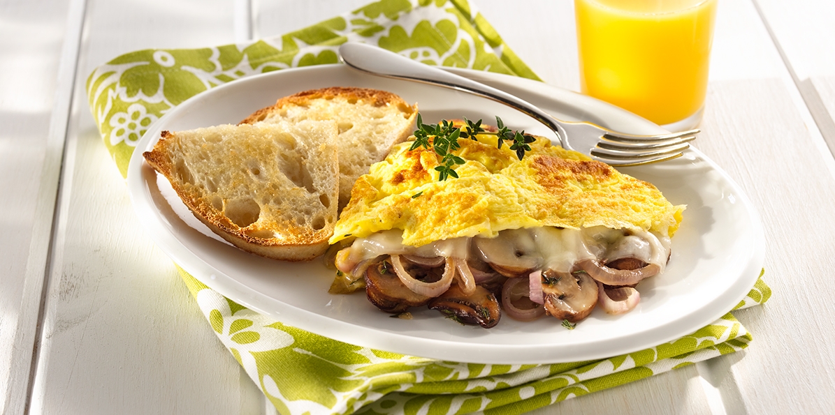 Mushroom Swiss Omelete Recipe Sargento® Ultra Thin Baby Swiss