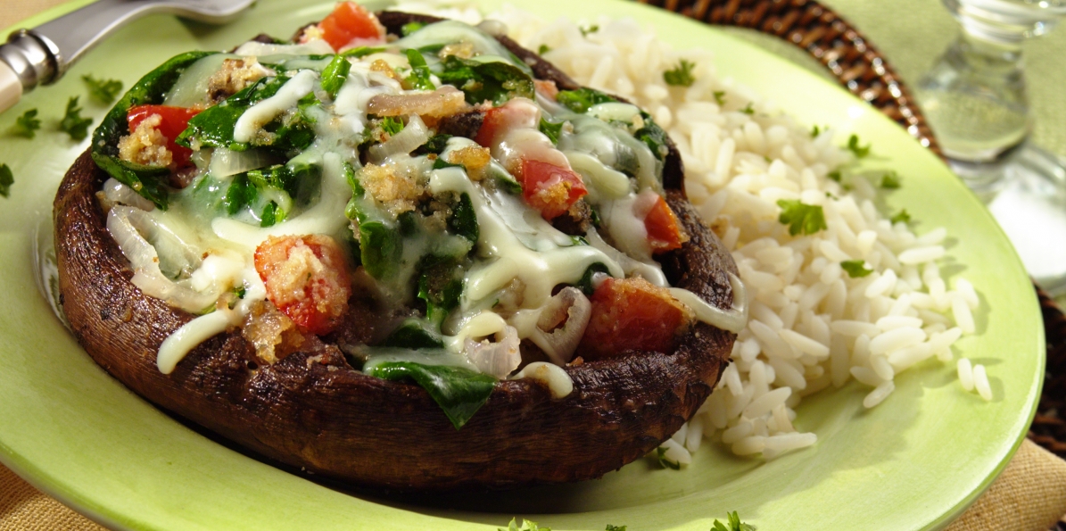 Spinach Stuffed Portobello Bowls Sargento® Shredded 6 Cheese Italian