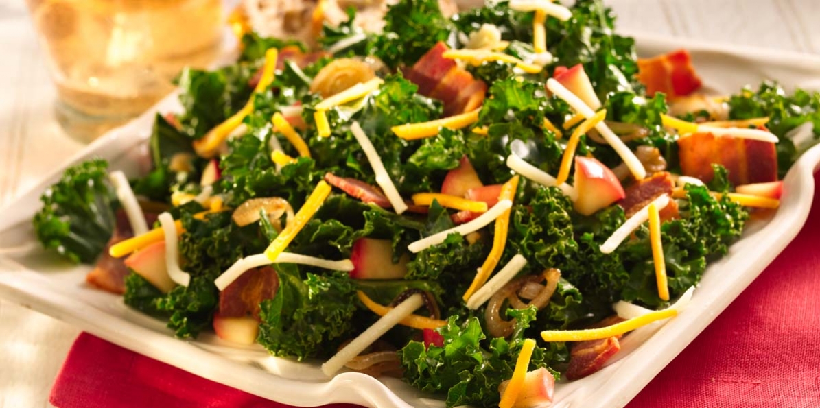 Sautéed Kale Bacon Cheddar Appetizer Sargento® 4 State Cheddar